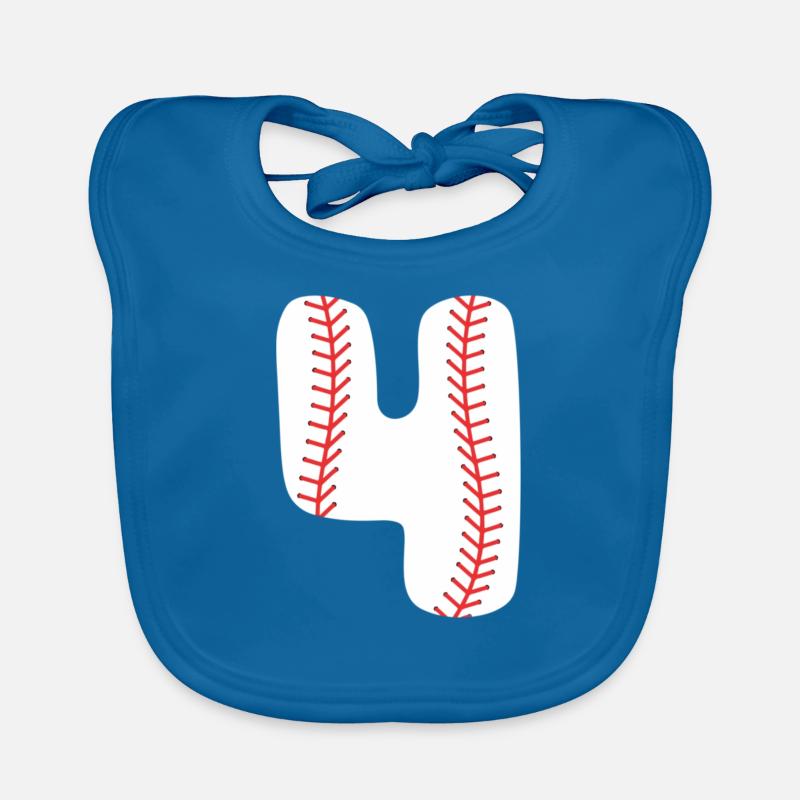 4e anniversaire Boy Baseball Bavoir bio Bébé