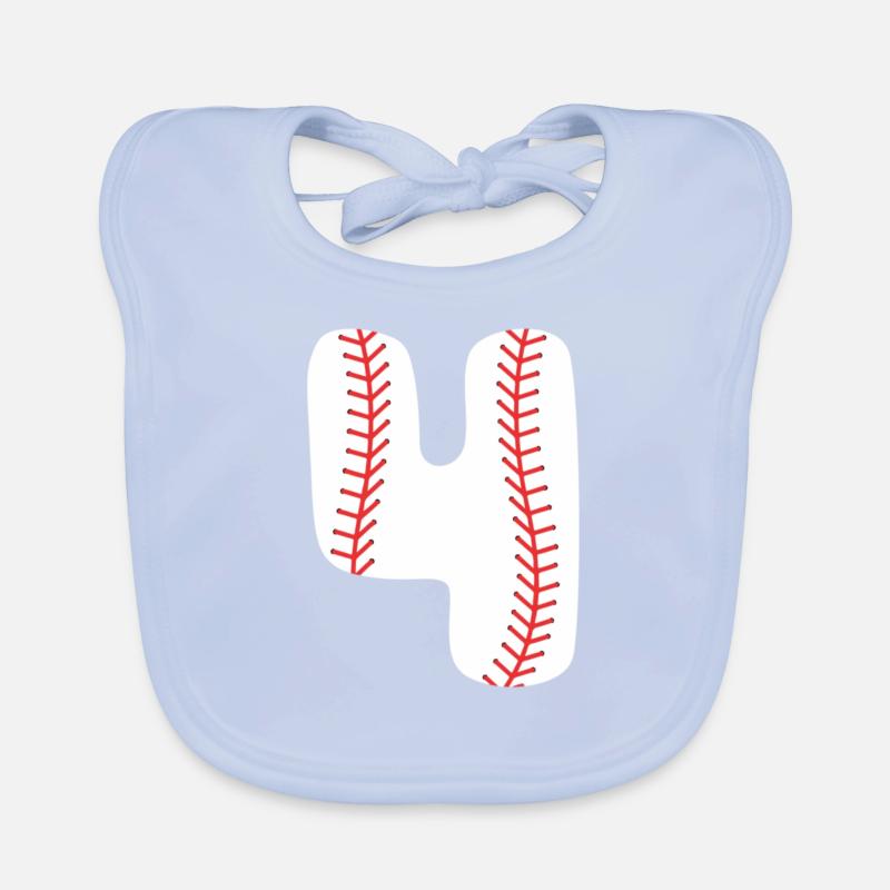 4e anniversaire Boy Baseball Bavoir bio Bébé