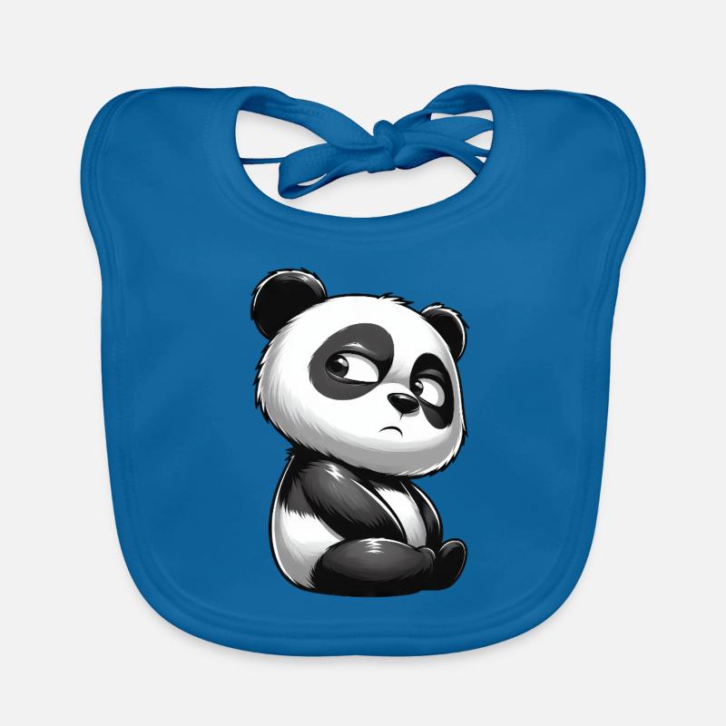 Sceptique Panda Dessin animé Mignon Doute Bavoir bio Bébé