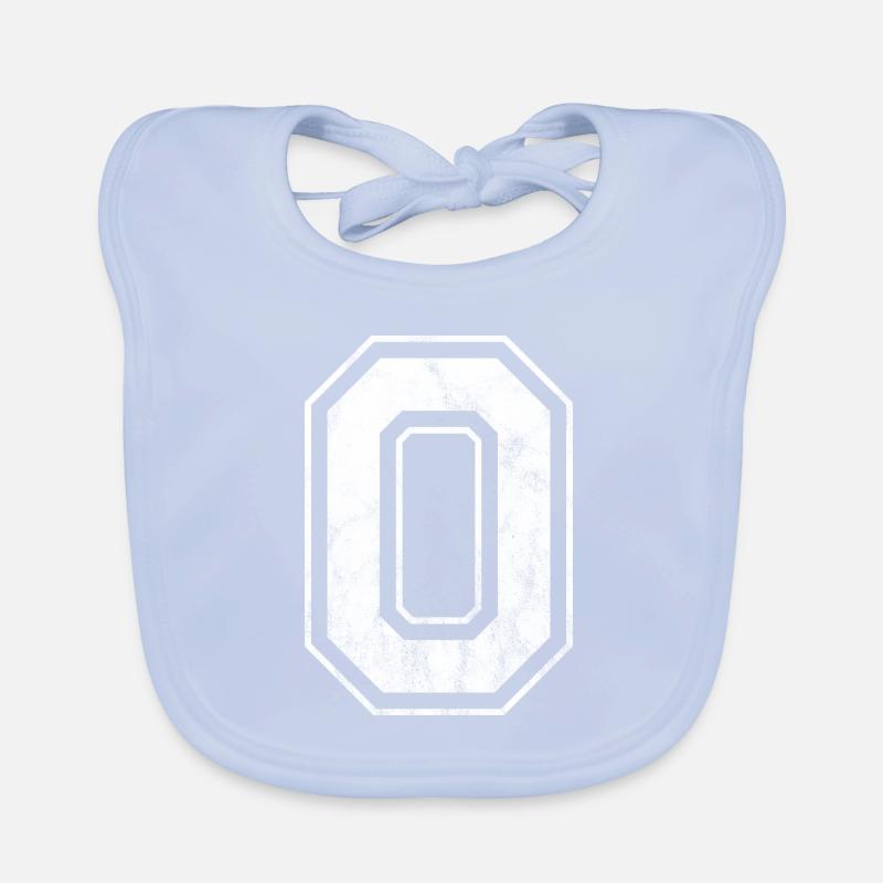 Number 0, zero Organic Baby Bibs
