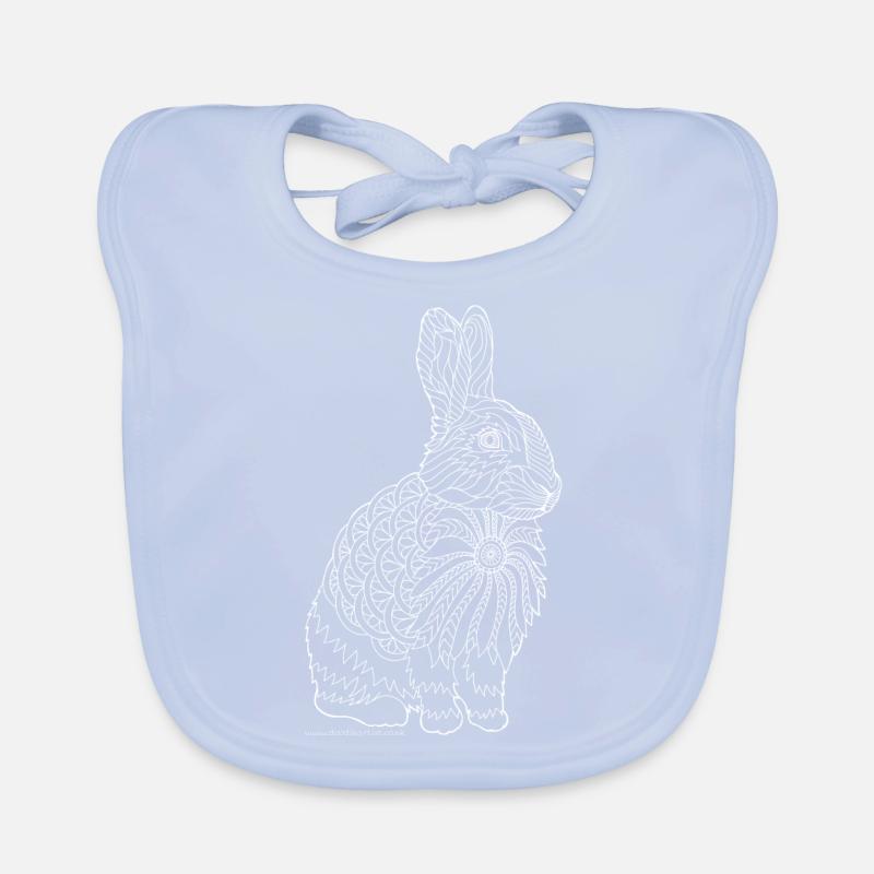 Rabbit design white Organic Baby Bibs