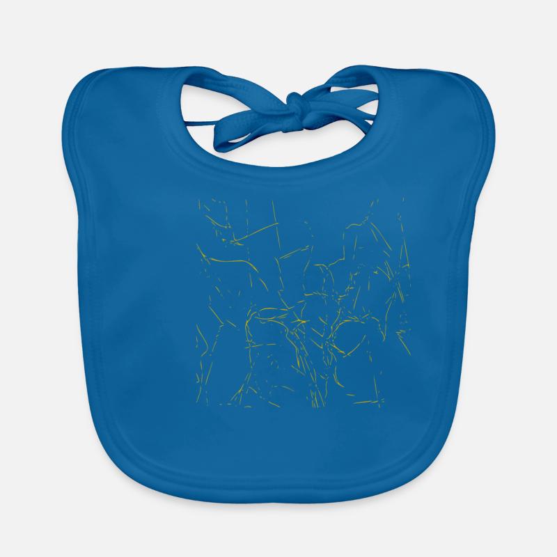 Abstract grid / line / gold / pattern Organic Baby Bibs