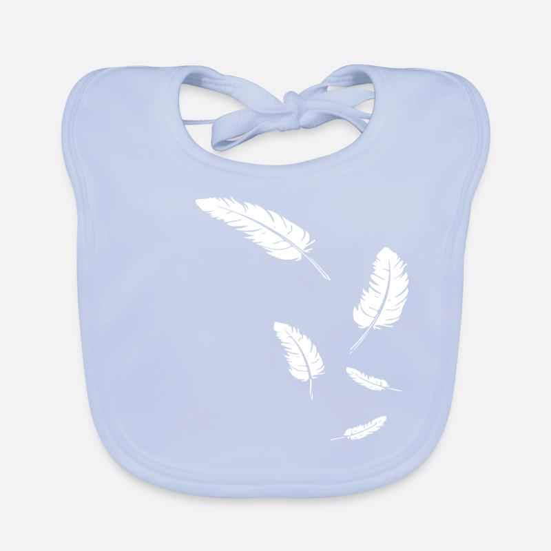 Feathers icon / white Organic Baby Bibs
