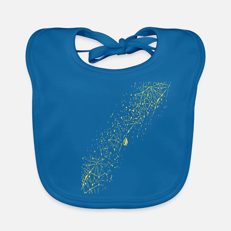 Abstract grid / line / pattern / nature / gold Organic Baby Bibs