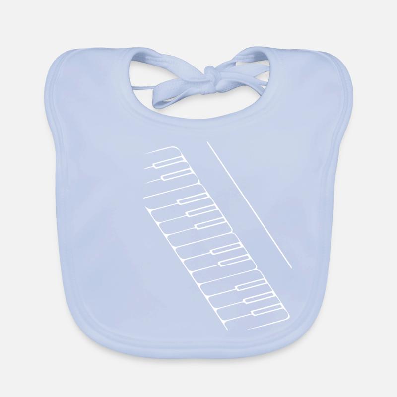 Abstract Keyboard / Line / White / Pattern Music Organic Baby Bibs