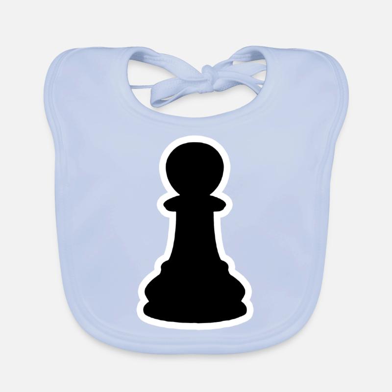 Schwarzer Bauer Chess Builder Chess Piece Organic Baby Bibs