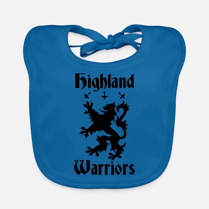 Guerriers des Highlands - Bavoir bio Bébé - bleu paon