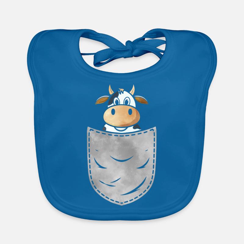 Kuh in der Tasche Tier Brusttasche Kuh Rind Baby Bio-Lätzchen
