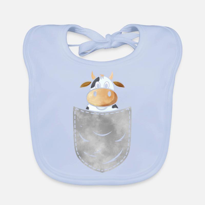 Kuh in der Tasche Tier Brusttasche Kuh Rind Baby Bio-Lätzchen