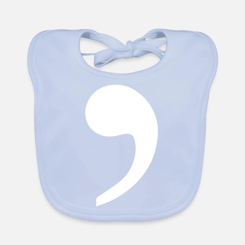 weißes Komma Trend Geschenkidee Interpunktion Baby Bio-Lätzchen