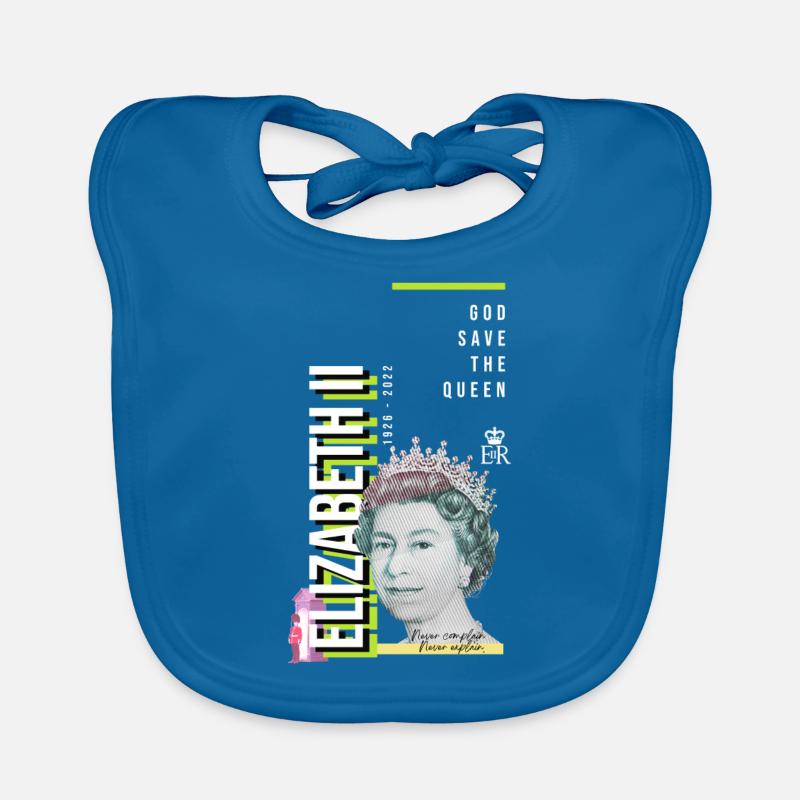 RIP Queen Elizabeth II, God Save the Queen, Organic Baby Bibs