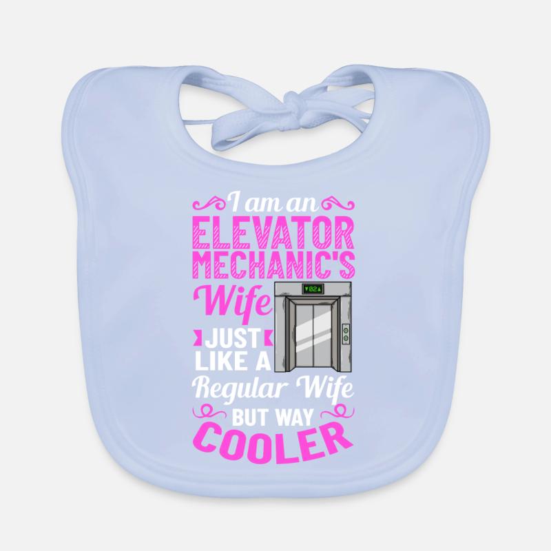 Elevator Elevator System Technician Woman Elevator Elevator Organic Baby Bibs