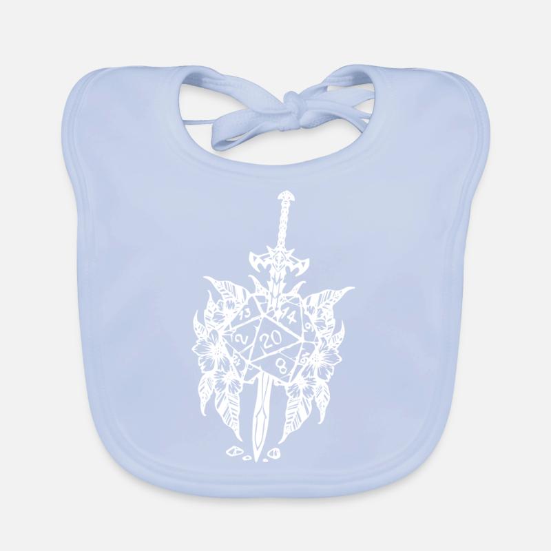 D20 rpg game épée fleur Bavoir bio Bébé