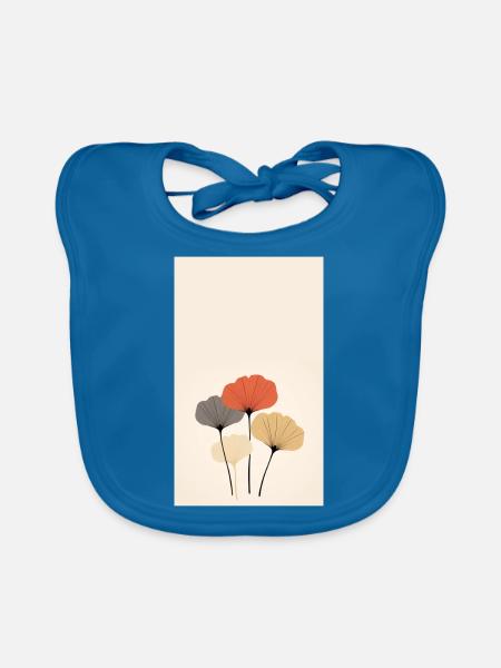 Ginkgo - Organic Baby Bibs - peacock-blue - Front