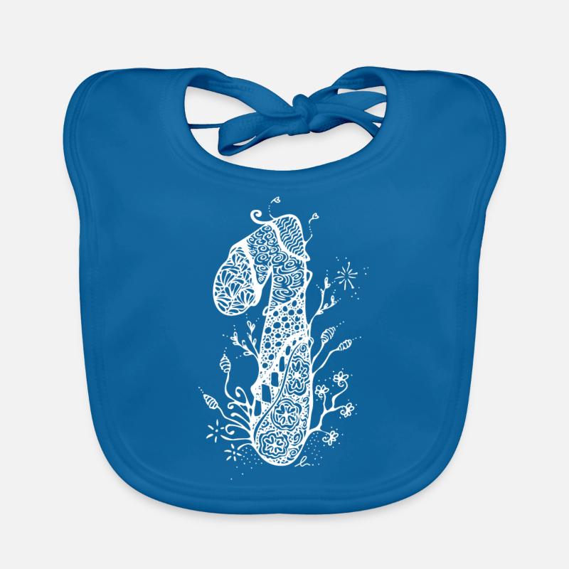 1 Zentangle Blanc Bavoir bio Bébé