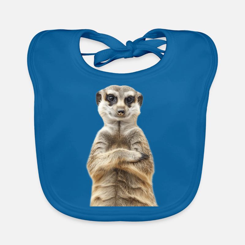 Erdmännchen - Baby Bio-Lätzchen - Pfauenblau