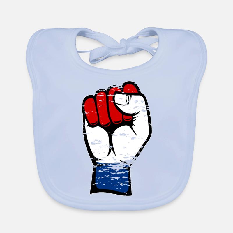 Poing du drapeau de la Hollande utilisé Bavoir bio Bébé
