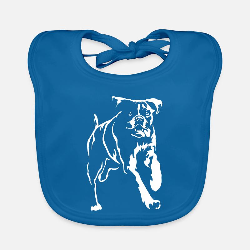 Boxer "Black Edition" - Baby Bio-Lätzchen - Pfauenblau