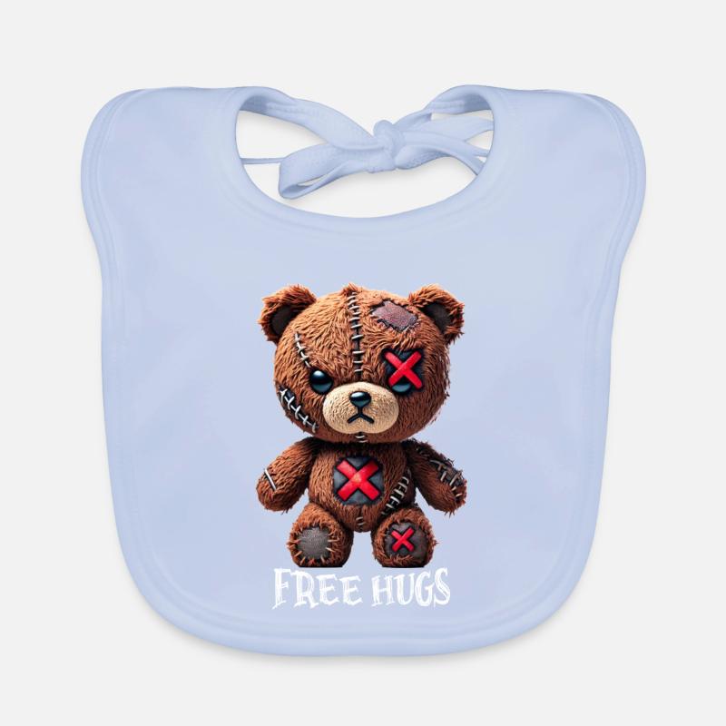 Free Hugs Teddy Bear Organic Baby Bibs