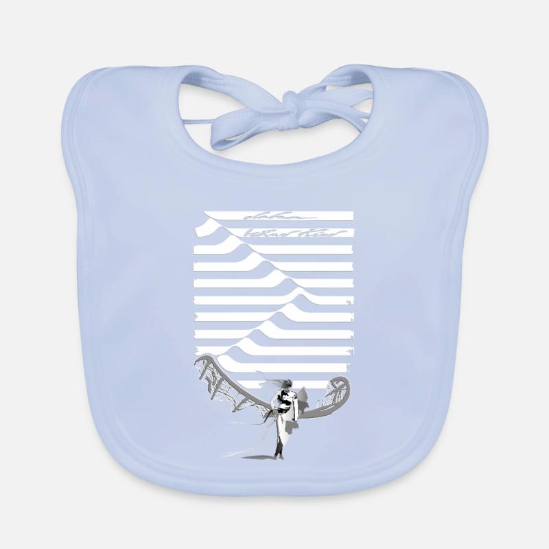 Black and White Wave Rider Silhouette Organic Baby Bibs