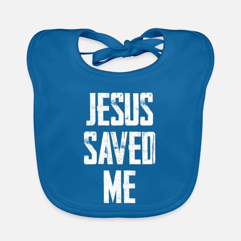 Jesus Saved Me Distressed Text Baby Bio-Lätzchen