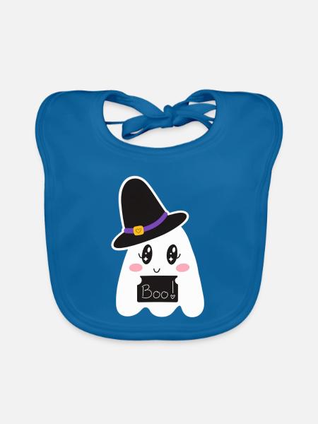 Cute Ghost - Baby Bio-Lätzchen - Pfauenblau