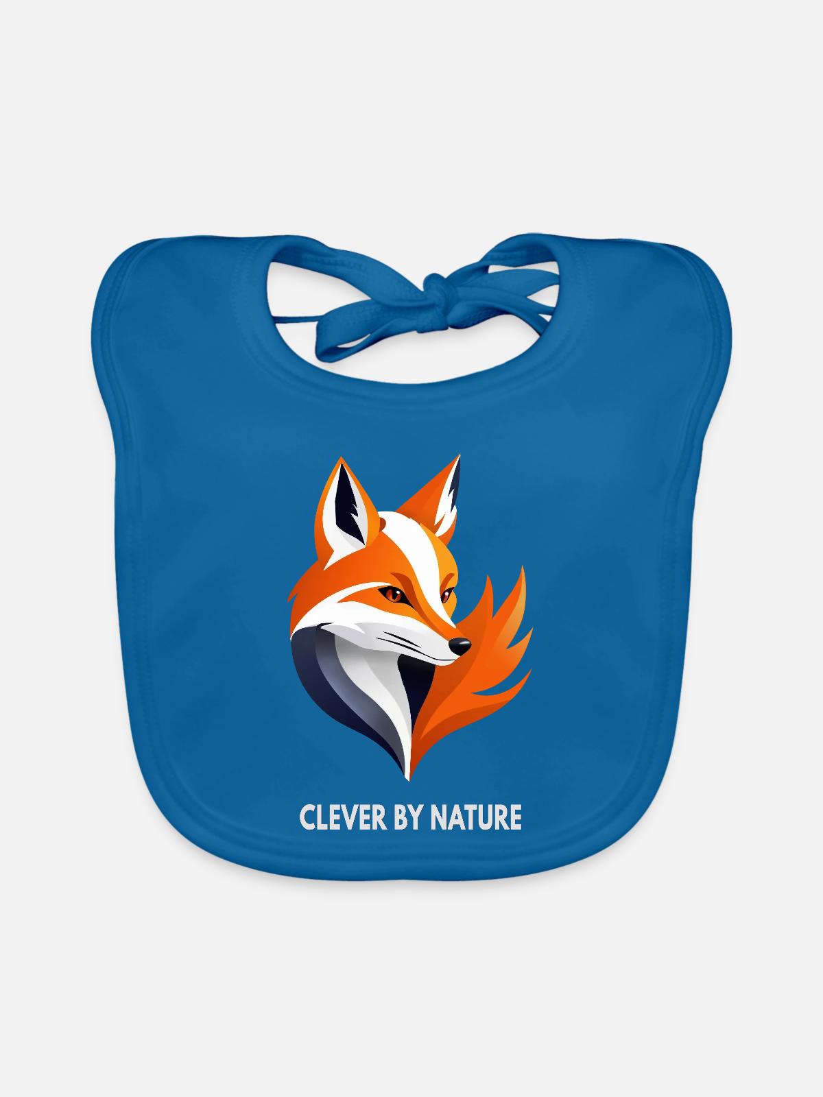 Fuchs Clever by Nature - Baby Bio-Lätzchen - Pfauenblau - Vorne