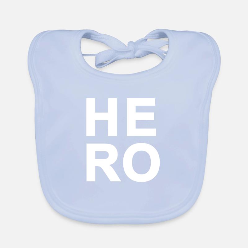 Big Bold Hero White Text 2x2 Square Bavoir bio Bébé