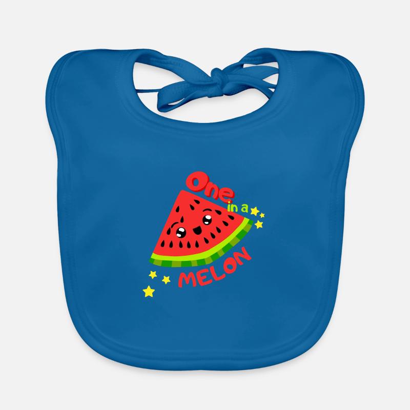 One in a melon.Cool summer vivid design watermelon Organic Baby Bibs