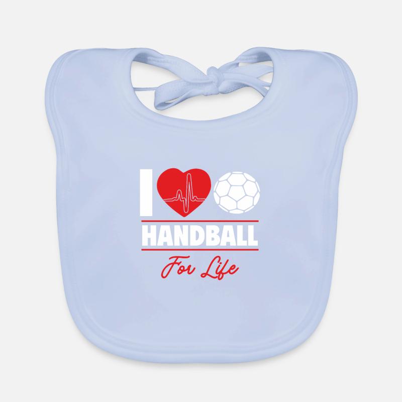 Handball ist mein Leben, Geschenkidee Baby Bio-Lätzchen