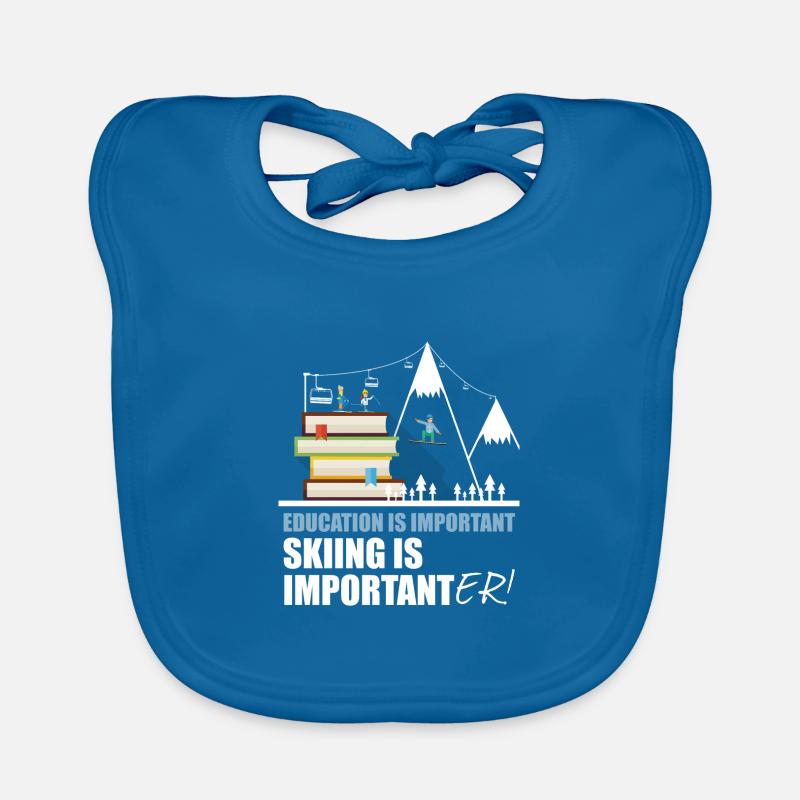 L'éducation est importante Le ski est important! Bavoir bio Bébé