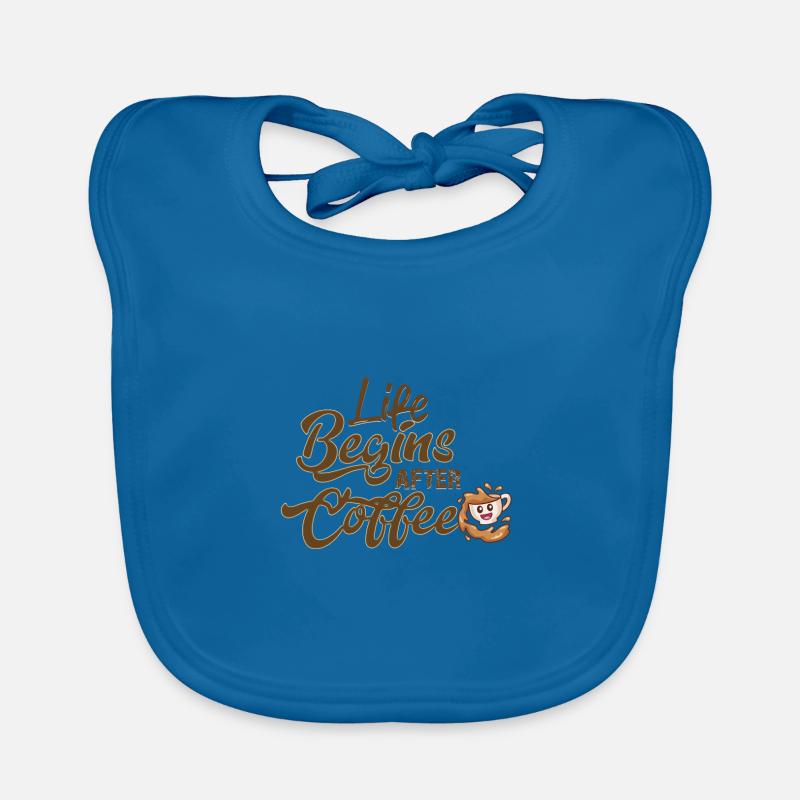 Life Begins after Coffee Spruch Design Baby Bio-Lätzchen