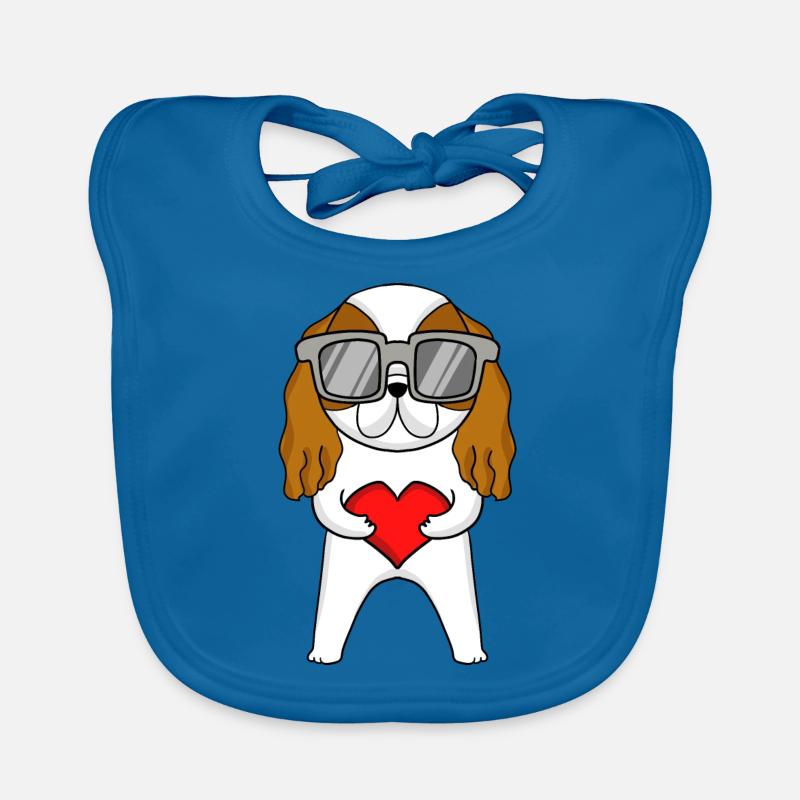 Cavalier King Charles Spaniel mit Sonnenbrille Baby Bio-Lätzchen