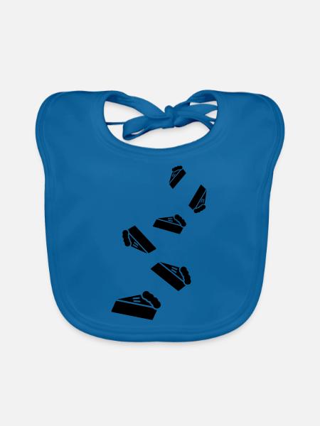 Cake cheesecake icon - Organic Baby Bibs - peacock-blue - Front