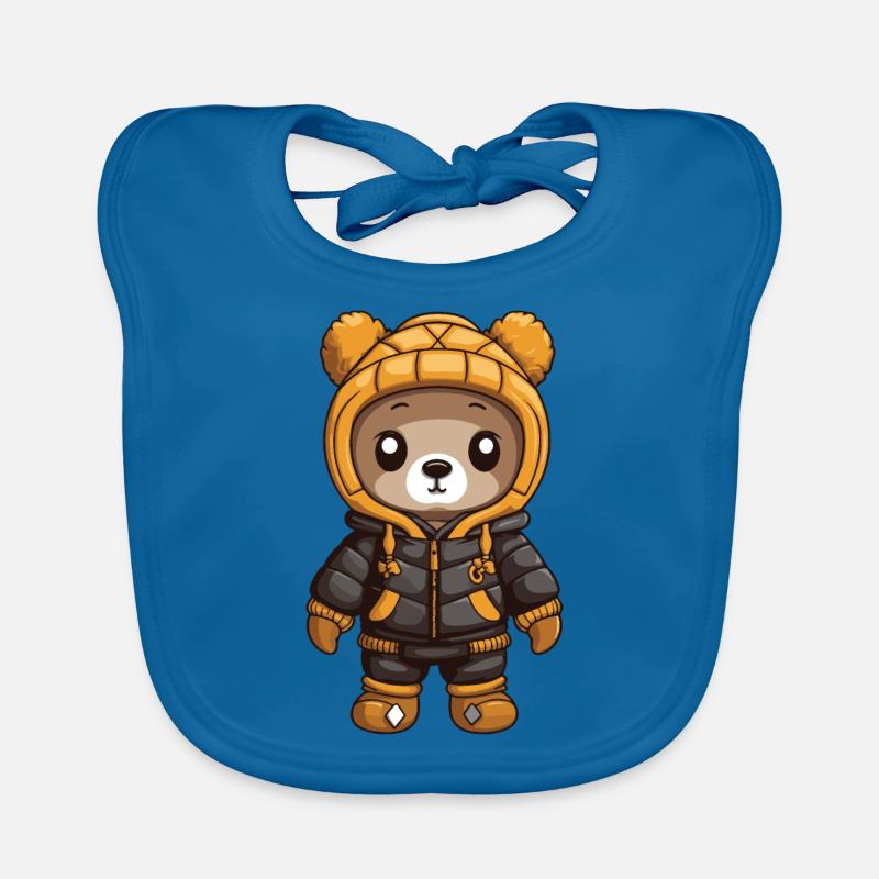 Bear Winter Comic Organic Baby Bibs