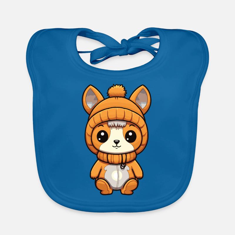 Squirrel Winter Comic Cute Organic Baby Bibs