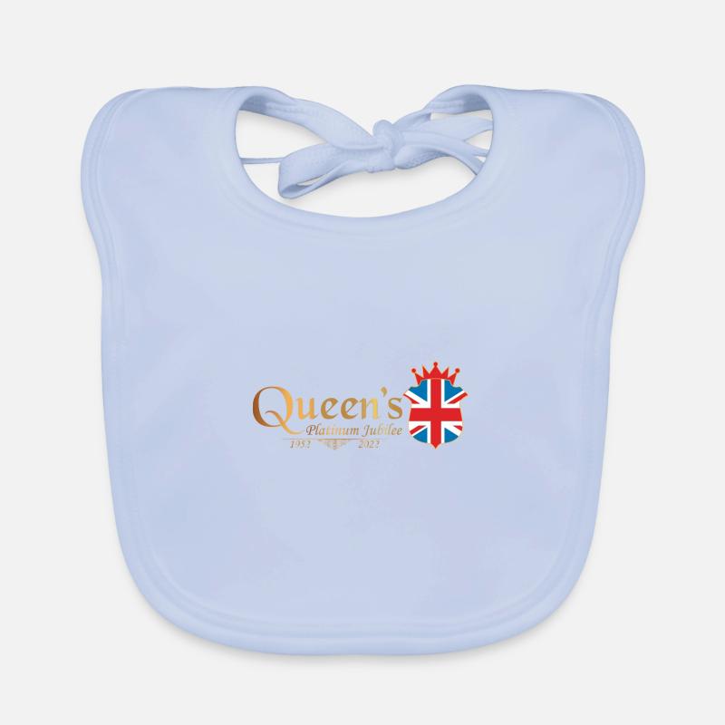 British Queen Monarchy Platinum Jubilee 70th yr Organic Baby Bibs