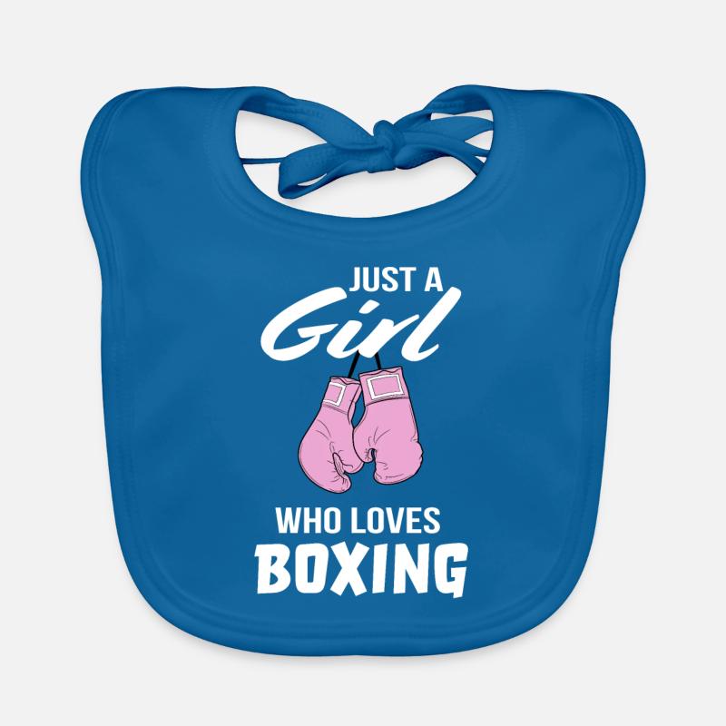 Boxen Mädchen Kickboxerin Boxerin Geschenk Baby Bio-Lätzchen