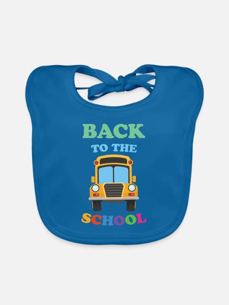 Zurück zur Schule - Baby Bio-Lätzchen - Pfauenblau