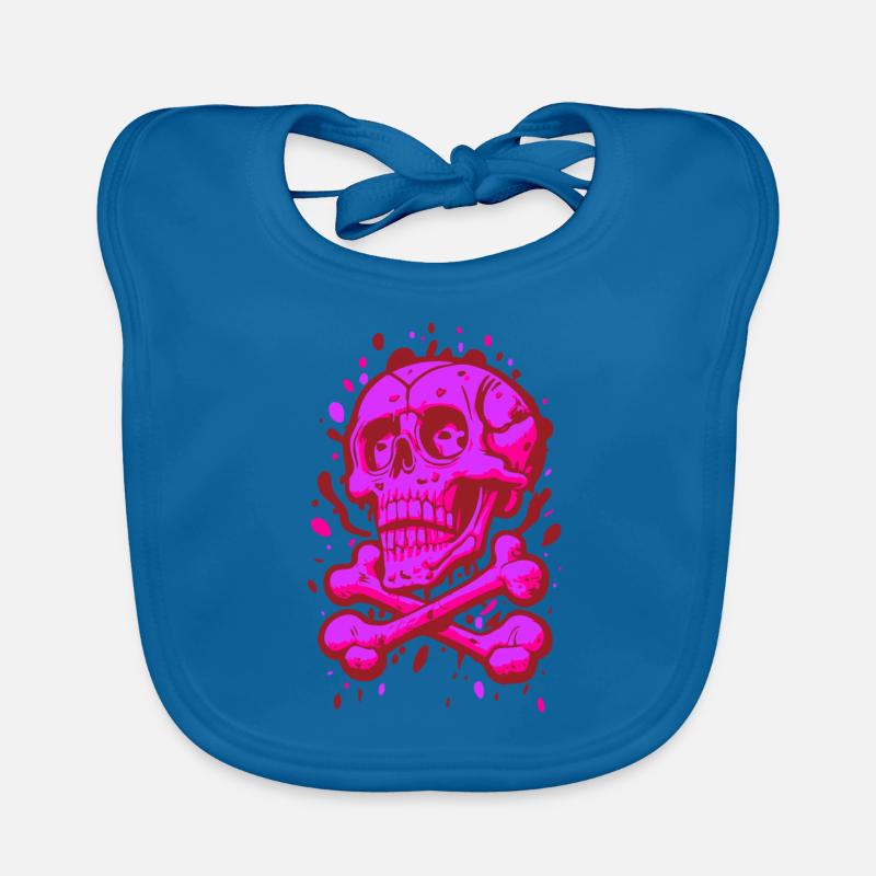 Graffiti Pirate Skull Pink Organic Baby Bibs
