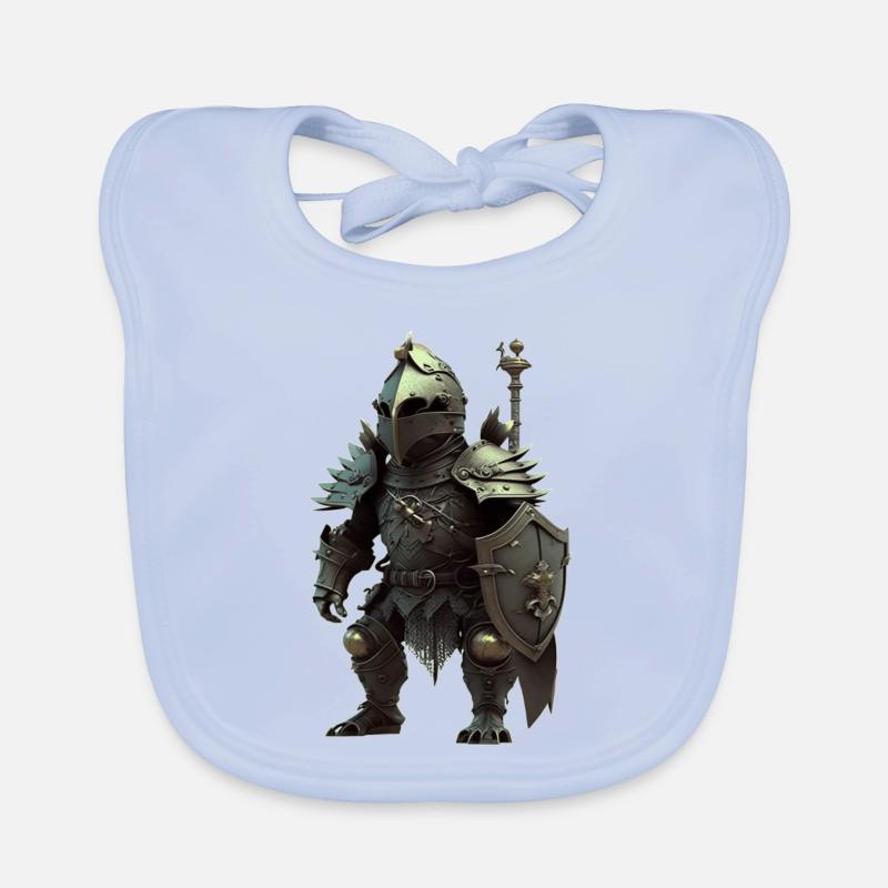Hedgehog in full gear as a knight's armor Organic Baby Bibs