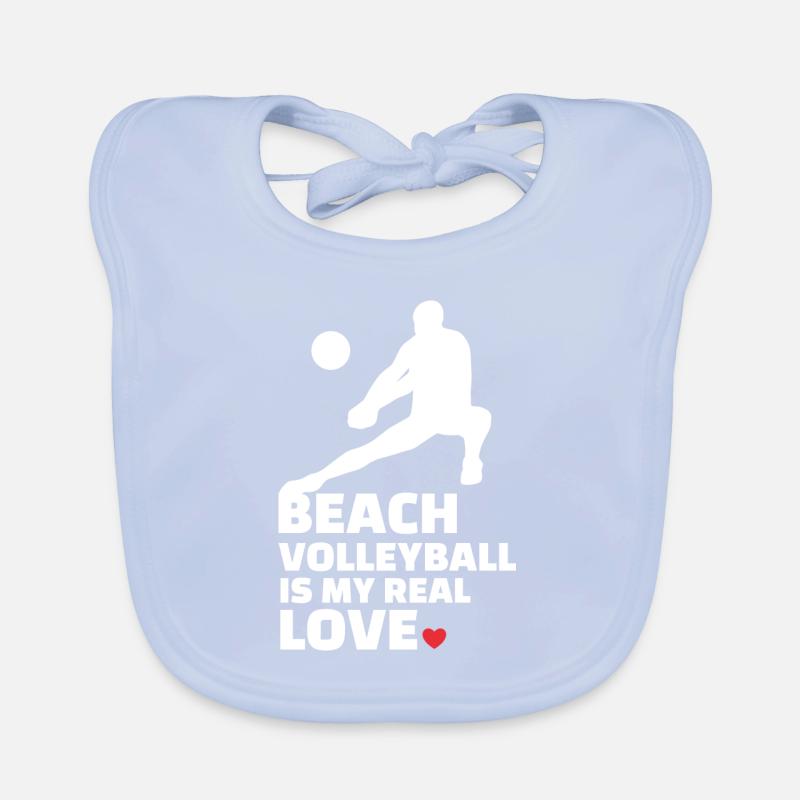 Ik hou van beachvolleybal Stylish Beach Bio-slabbetje voor baby's