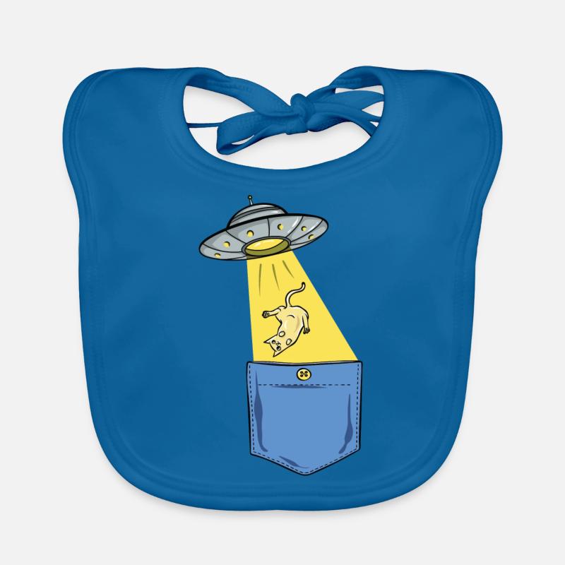 Alien - vaisseau spatial - chat - sac - poche de poitrine Bavoir bio Bébé