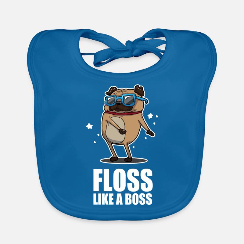 Floss Like A Boss Dance Pug Mops Design Baby Bio-Lätzchen