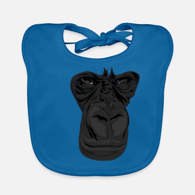 Gorilla - Bavoir bio Bébé - bleu paon