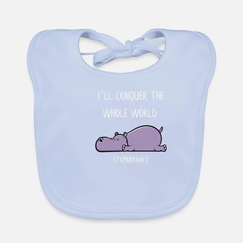 Funny Lazy Hippo Hippo Hippo Hippo Gift Organic Baby Bibs