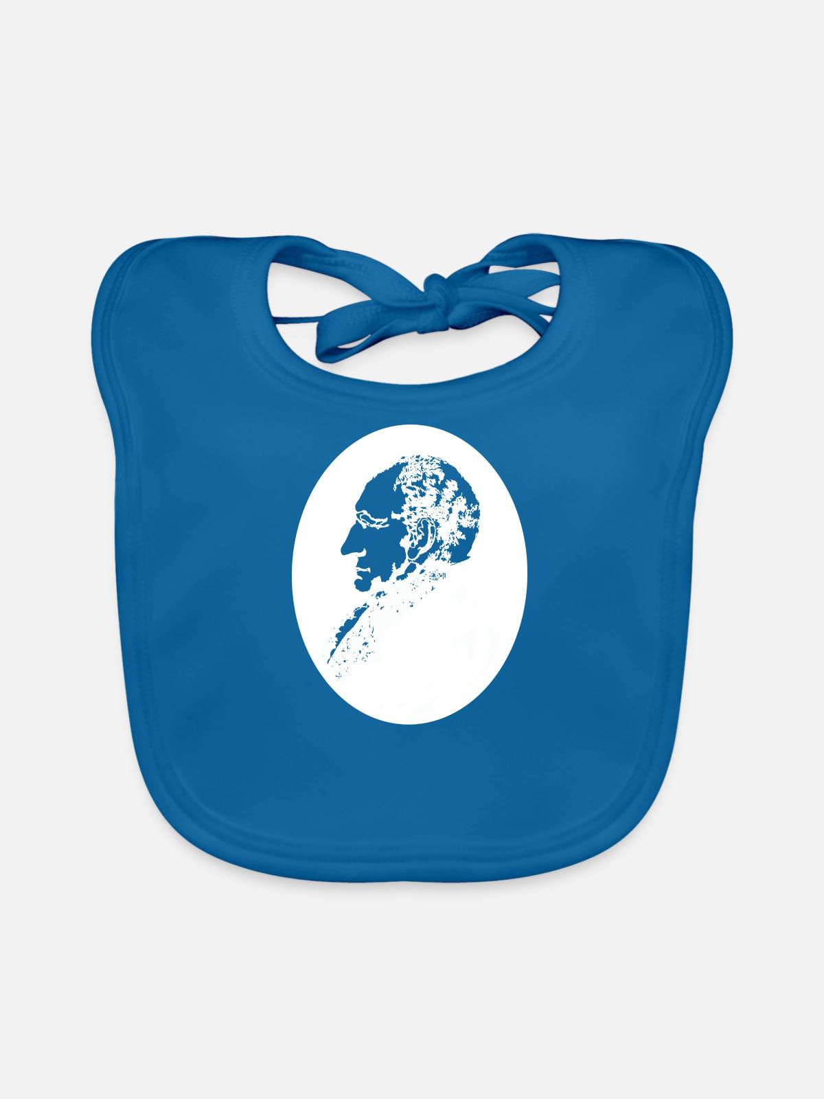 Goethe - Bavoir bio Bébé - bleu paon - Devant