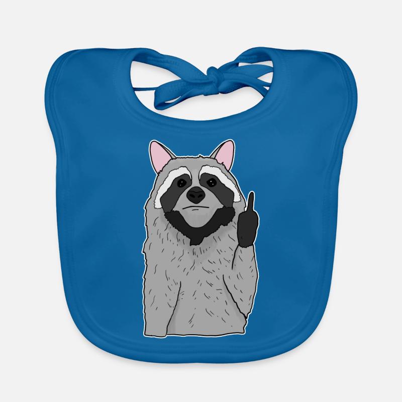 Süßer Waschbär zeigt Mittelfinger Geschenk Baby Bio-Lätzchen