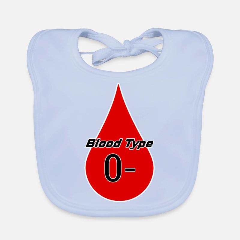 Blood group Rhesus factor 0 negative as a gift idea Organic Baby Bibs