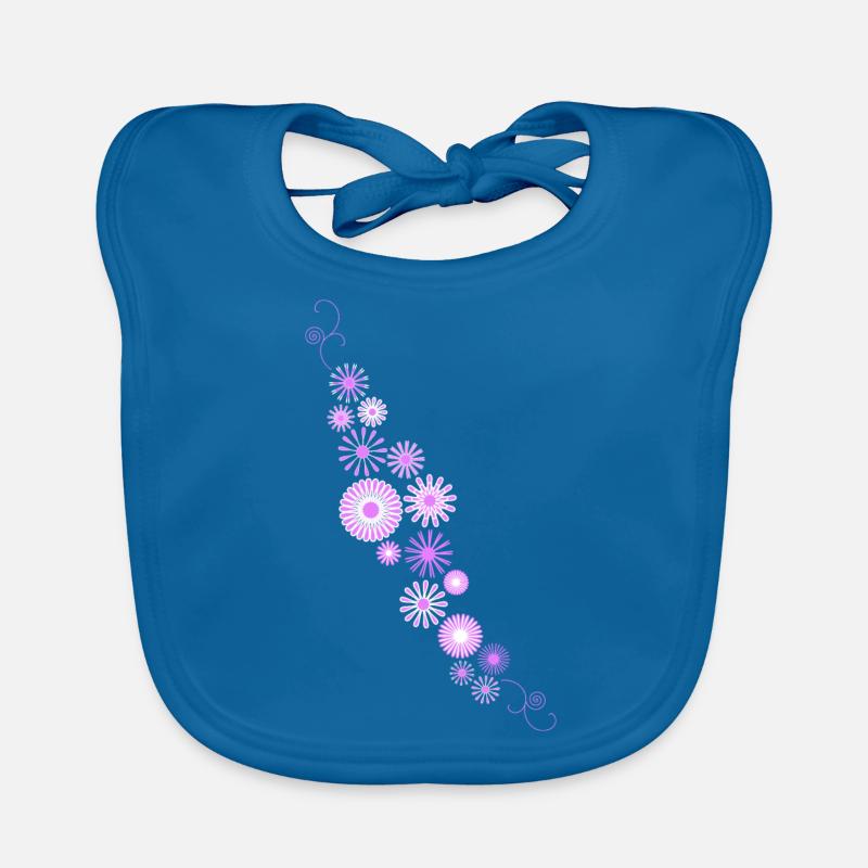 Fleur - Bavoir bio Bébé - bleu paon